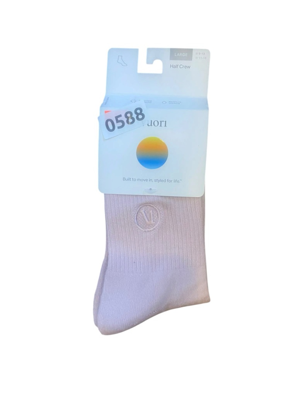 NWT Vuori half crew socks PINK Size L